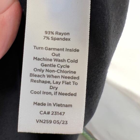 Talbots Pullover Top Woman's Large Black w/ Jeweled Button Detail Mock Neck - Picture 8 of 10